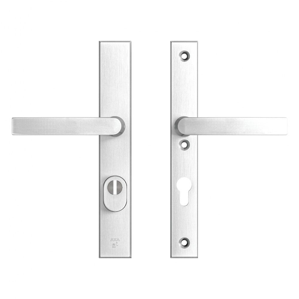 AXA veiligheidsbeslag achterdeur Edge Plus rechth. smalschild Blok kruk/kruk PC72 met kerntrekbeveiliging SKG3 - aluminium