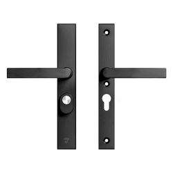 AXA veiligheidsbeslag achterdeur Edge Plus rechth. smalschild Blok kruk/kruk PC55 met kerntrekbeveiliging SKG3 - aluminium/zwart