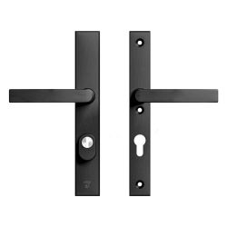 AXA veiligheidsbeslag achterdeur Edge Plus rechth. smalschild Blok kruk/kruk PC72 met kerntrekbeveiliging SKG3 - aluminium/zwart