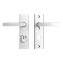 AXA veiligheidsbeslag achterdeur Edge Plus rechth. kortschild Blok kruk/kruk PC72 met kerntrekbeveiliging SKG3 - aluminium