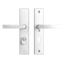 AXA veiligheidsbeslag achterdeur Edge Plus rechthoekig schild Blok kruk/kruk PC72 met kerntrekbeveiliging SKG3 - aluminium