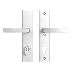 AXA veiligheidsbeslag achterdeur Edge Plus rechthoekig schild Blok kruk/kruk PC92 met kerntrekbeveiliging SKG3 - aluminium