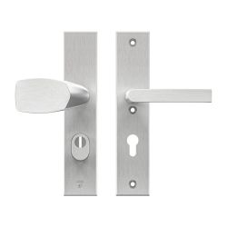 AXA veiligheidsbeslag voordeur Edge Plus rechthoekig Wing knop/Blok-kruk PC72 met kerntrekbeveiliging SKG3 - aluminium