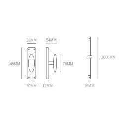 Raamespagnolet set 300cm - messing getrommeld