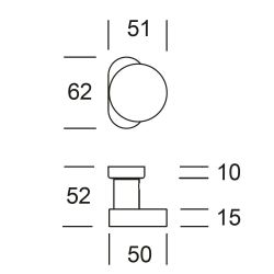 Voordeurknop Piano excentrisch Zwart op ovaal rozet