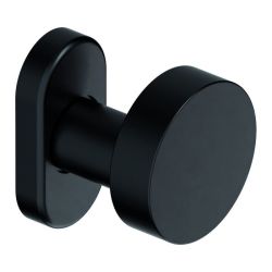 Voordeurknop Piano excentrisch Zwart op ovaal rozet