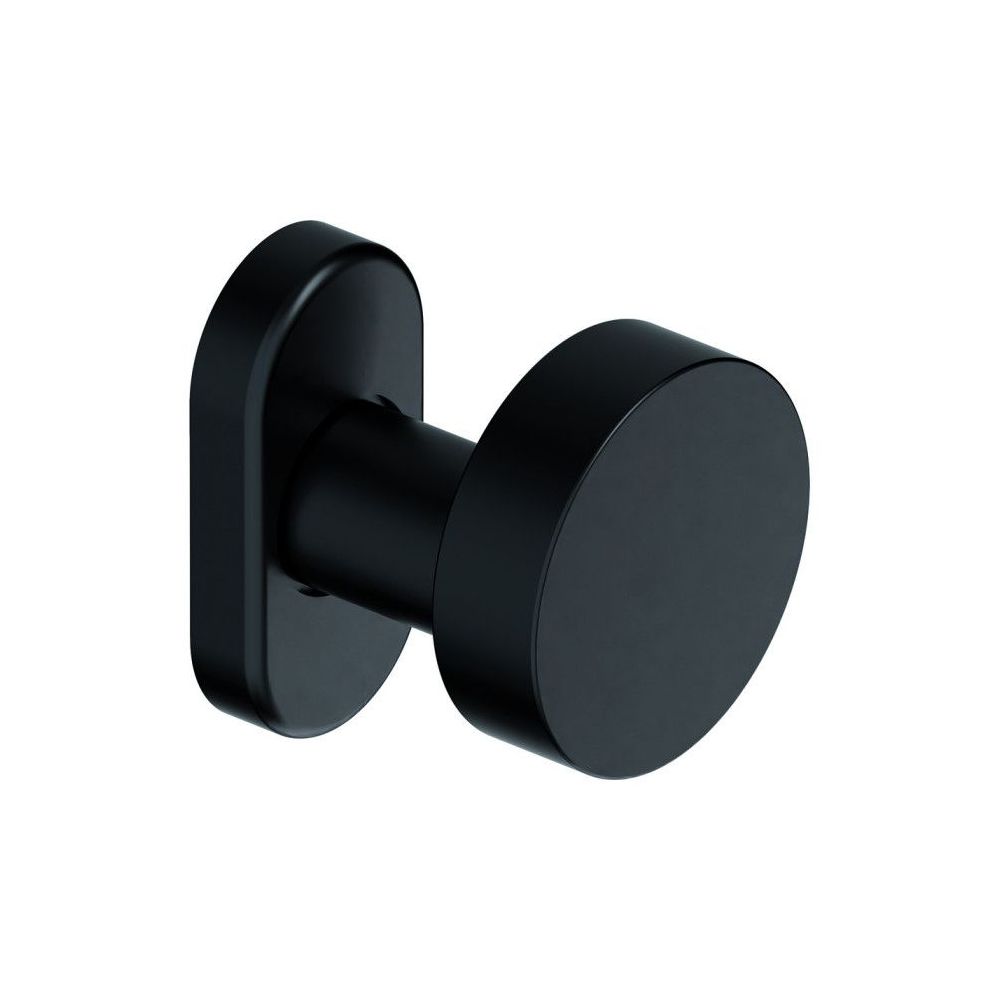 Voordeurknop Piano excentrisch Zwart op ovaal rozet