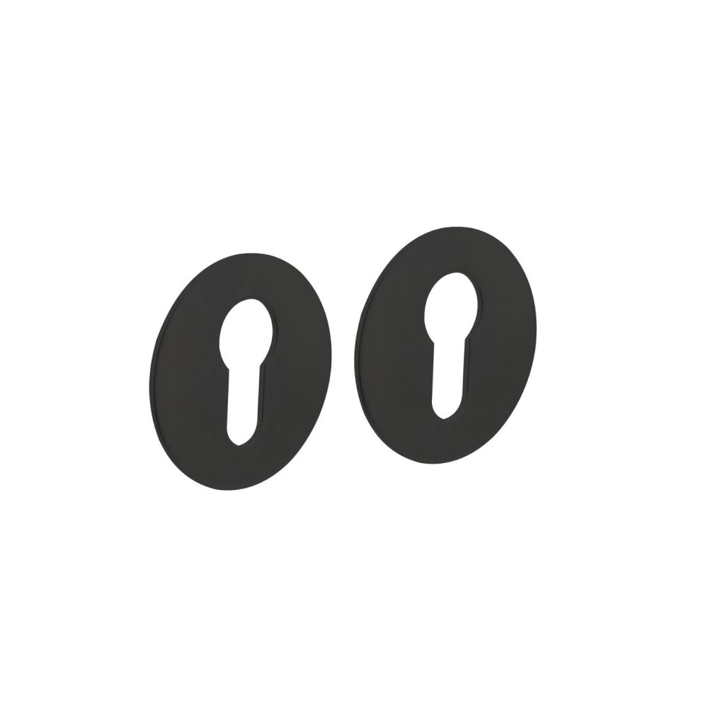 Intersteel rozetten met profielcilindergat zelfklevend plat 55x2mm - RVS/mat zwart