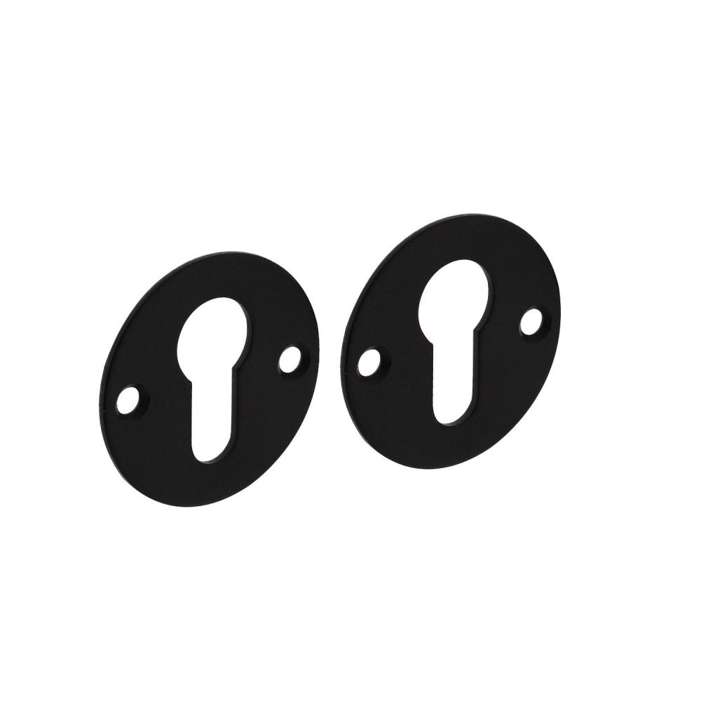 Intersteel rozetten met profielcilindergat plat 50x2mm - RVS/mat zwart