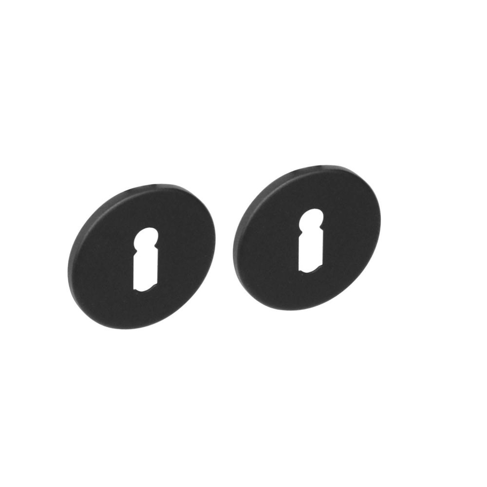 Intersteel rozetten met sleutelgat plat verdekt 53x5mm - RVS/mat zwart