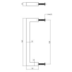 Intersteel Meubelgreep vierkant 140mm - RVS