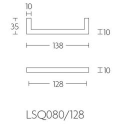 Meubelgreep SQUARE LSQ80/128 - mat RVS