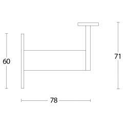 Intersteel Leuninghouder zwaar vierkant vlak zadel - RVS