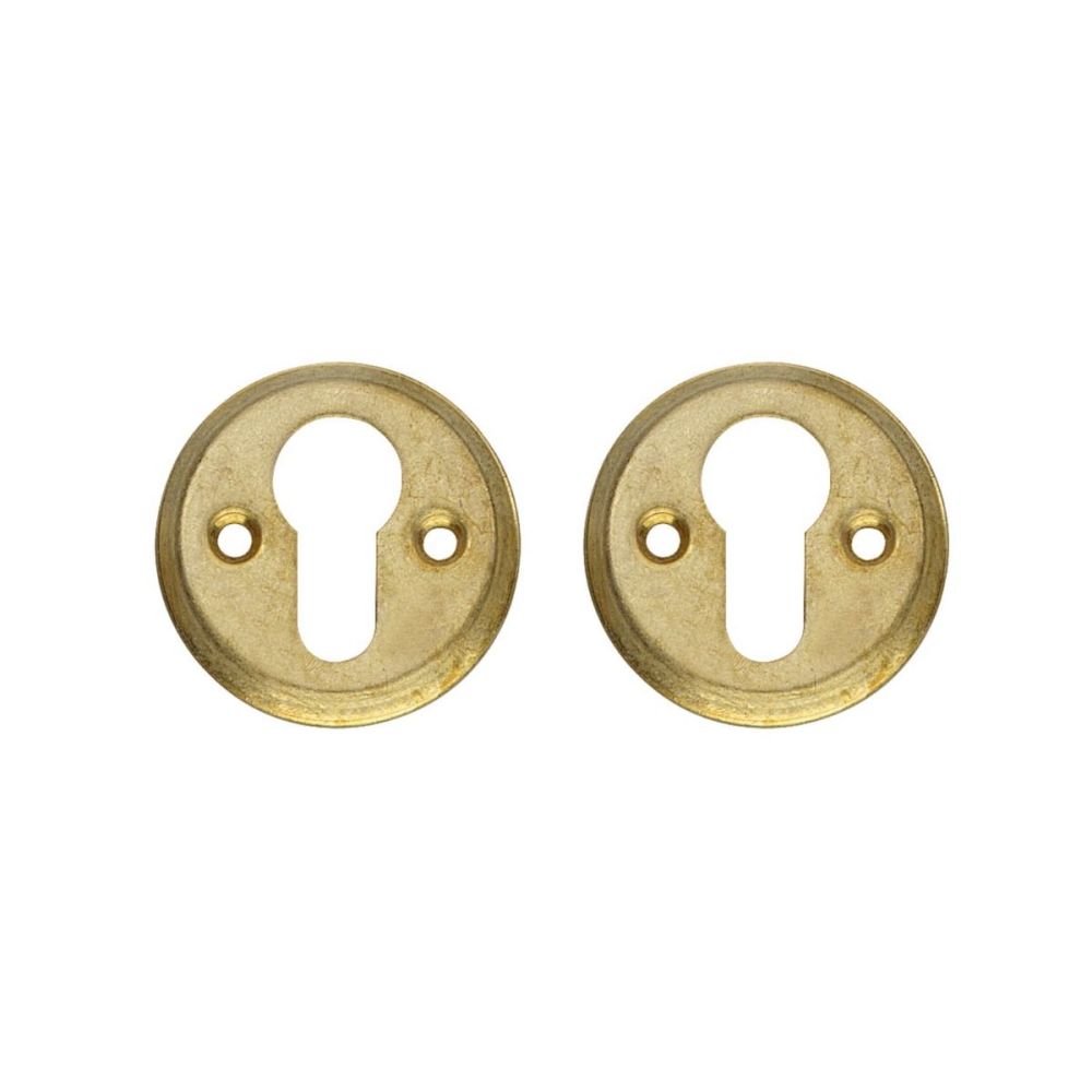 Intersteel rozetten met profielcilindergat schroefgat 50x5mm - messing getrommeld