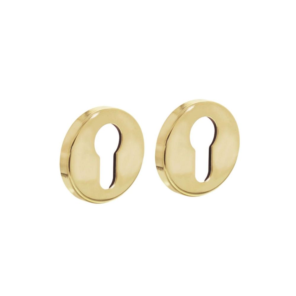 Intersteel rozetten met profielcilindergat verdekt 49x7mm - messing gelakt