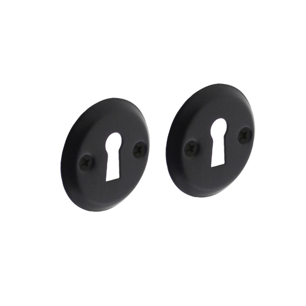 Intersteel rozetten met sleutelgat schroefgat 50x5mm - mat zwart