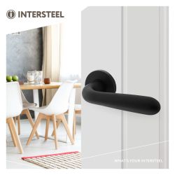 Intersteel Deurkruk Merredin op rozet - aluminium/zwart