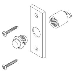 Intersteel Deurbel rechthoekig smal 75x25x4mm - messing getrommeld
