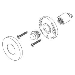 Intersteel Deurbel rond verdekt ø49x7mm - messing gelakt