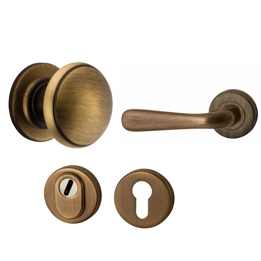 Voordeurset Pragma/Silvia 3-delig linkswijzend - mat brons