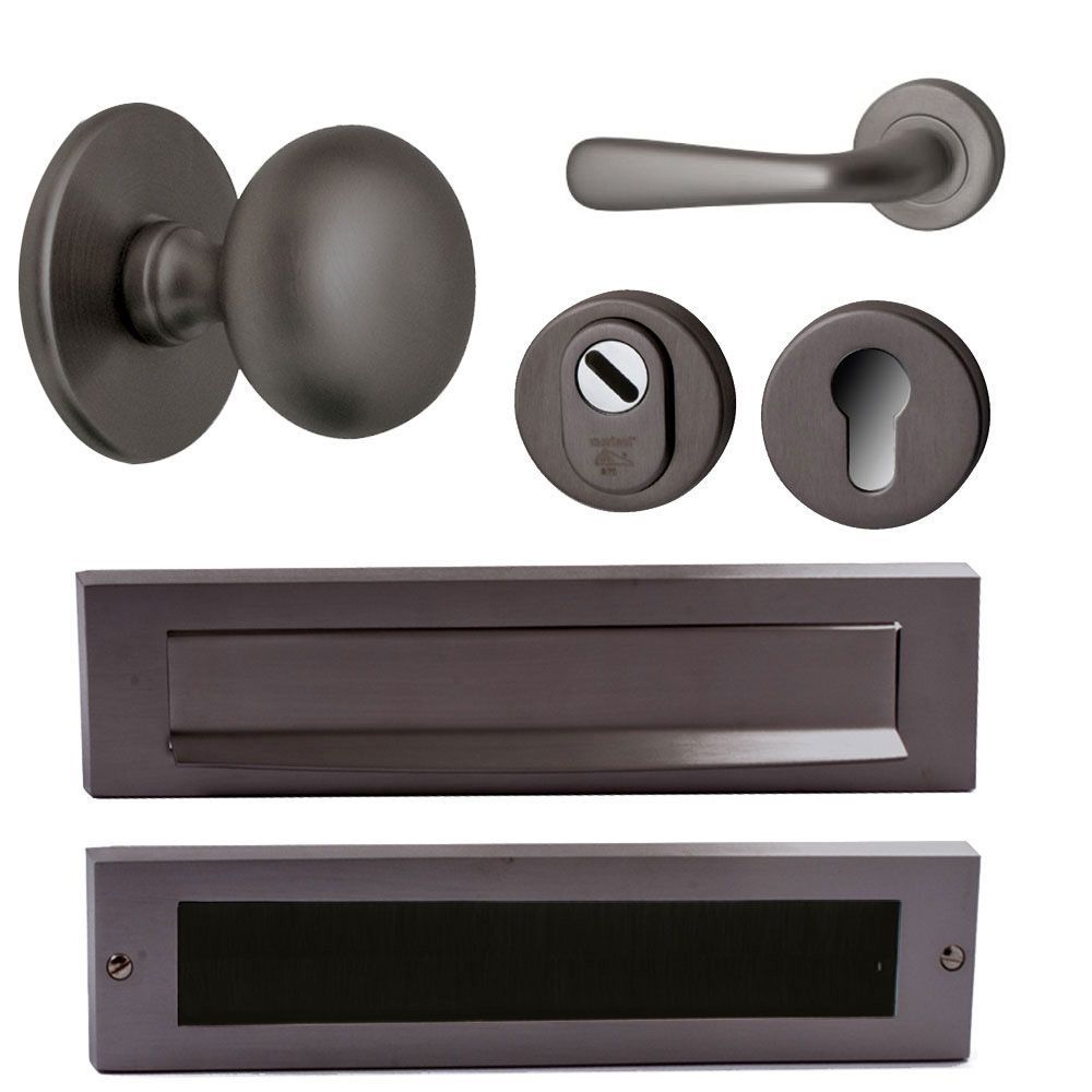 Voordeurset Silvia compleet links - PVD gun metal