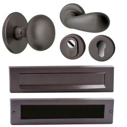 Voordeurset Olympia compleet links - PVD gun metal