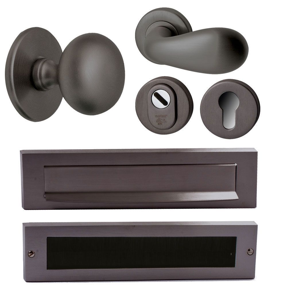 Voordeurset Olympia compleet links - PVD gun metal