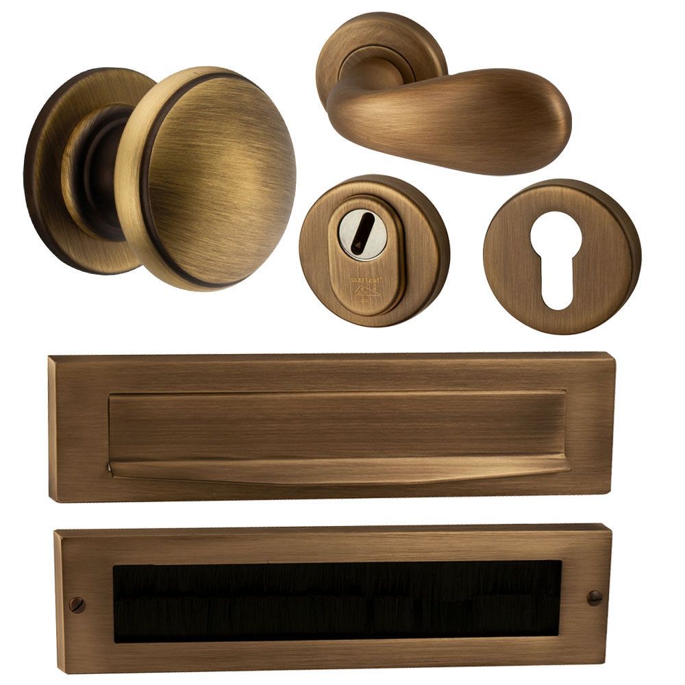 Voordeurset Olympia compleet rechts - mat brons