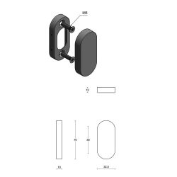 Blind plaatje BASICS LBB32 ovaal - mat RVS