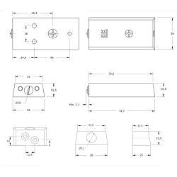 Oplegslot voor ramen en deuren met kruissleutels - wit