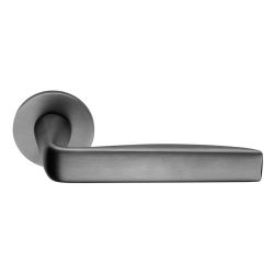 Deurkruk Viva! op rond rozet - PVD gun metal