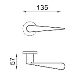 Deurkruk IKI op rond rozet - antraciet