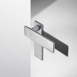 Deurkruk DUE op langschild blind - mat chroom