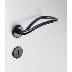 Deurkruk Freely op rond rozet - mat zwart