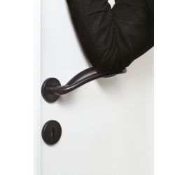 Deurkruk Freely op rond rozet - mat zwart