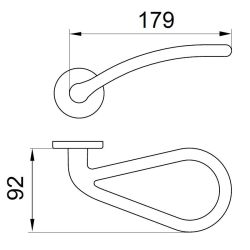 Deurkruk Freely op rond rozet - mat zwart