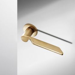 Deurkruk Levante op rond rozet - PVD warm goud