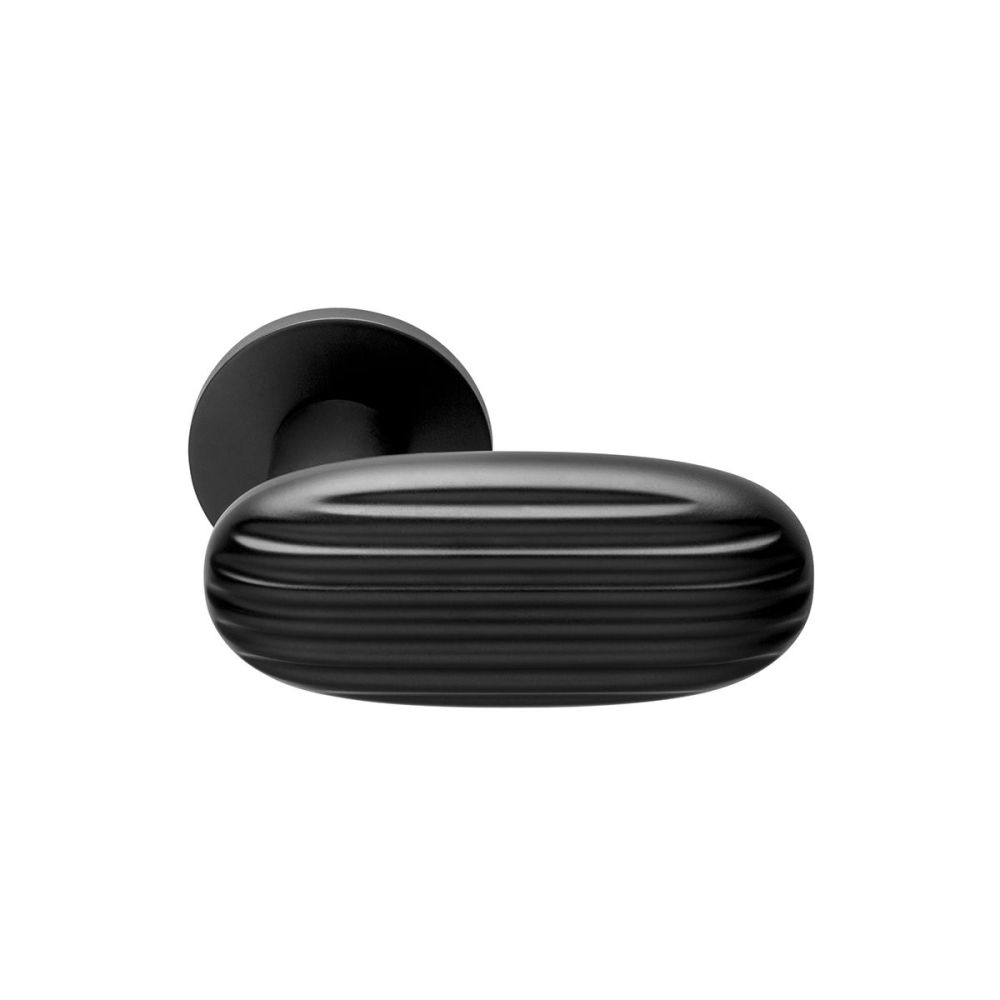 Deurkruk Madeleine op rond rozet - mat zwart