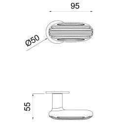 Deurkruk Madeleine op rond rozet - glans nikkel