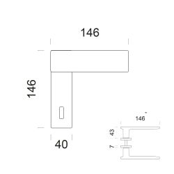 Deurkruk DUE op langschild blind - mat chroom