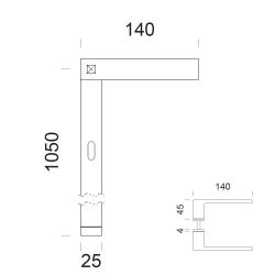 Deurkruk INfinito op langschild blind - mat chroom