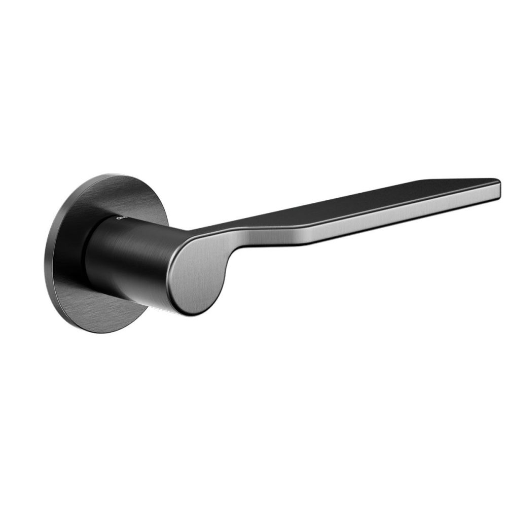 Deurkruk Levante op rond rozet - PVD gun metal