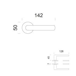 Deurkruk Luce op rond rozet - mat zwart