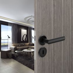 Deurkruk Luce op rond rozet - mat zwart