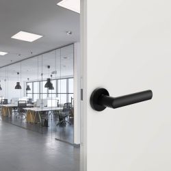 Deurkruk Luce op rond rozet - mat zwart
