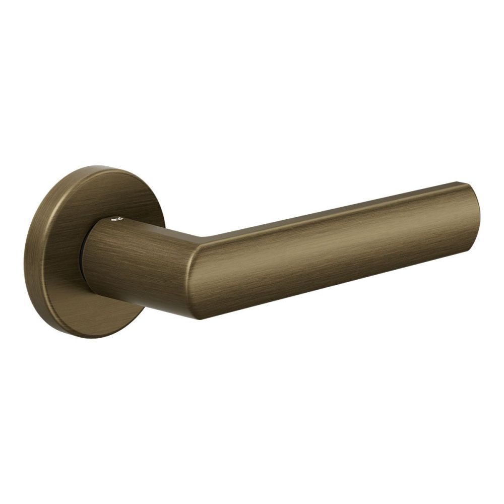 Deurkruk Luce op rond rozet - mat brons