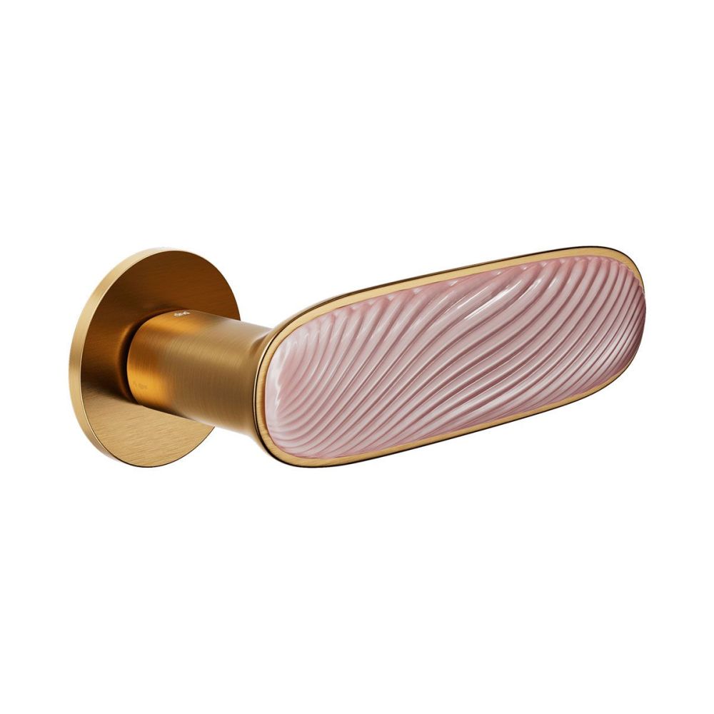 Deurkruk Dune op rond rozet - PVD warm goud/rose