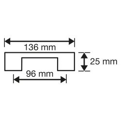 Meubelgreep 10x25x96 mm - koper