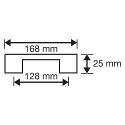 Meubelgreep 10x25x128 mm - koper