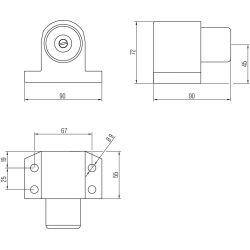 Deurstopper Robusto vloermodel met geveerde stootbuffer - RVS